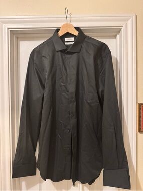 Calvin Klein Black Slim Fit Dress Shirt - French Cuff